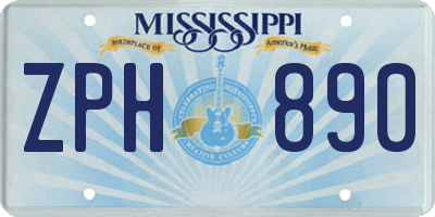 MS license plate ZPH890