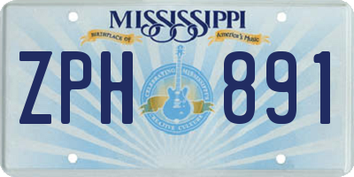 MS license plate ZPH891