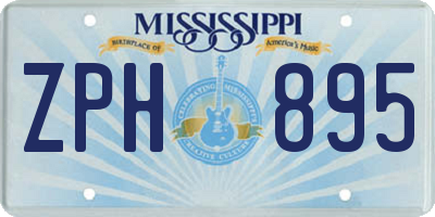 MS license plate ZPH895