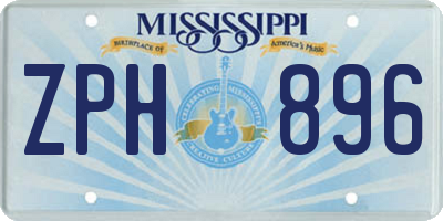 MS license plate ZPH896