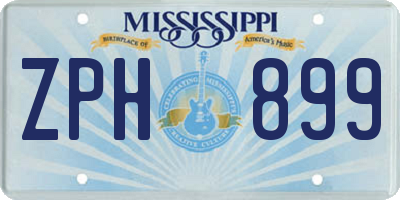 MS license plate ZPH899