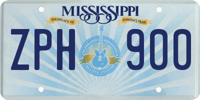 MS license plate ZPH900