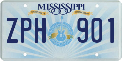 MS license plate ZPH901