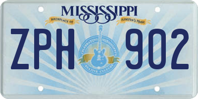 MS license plate ZPH902