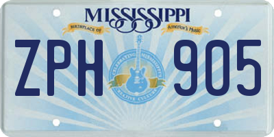 MS license plate ZPH905