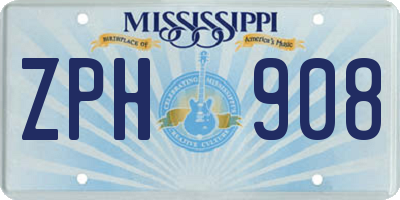 MS license plate ZPH908
