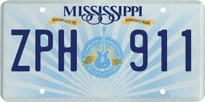 MS license plate ZPH911