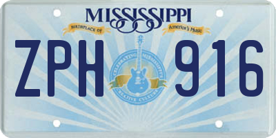 MS license plate ZPH916