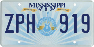 MS license plate ZPH919