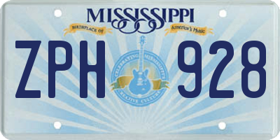 MS license plate ZPH928