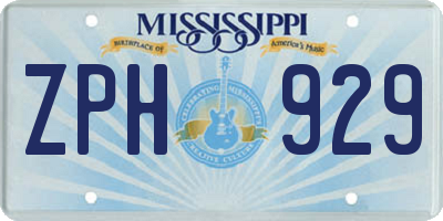 MS license plate ZPH929