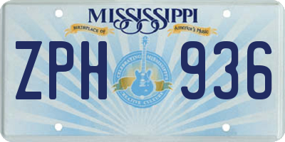 MS license plate ZPH936