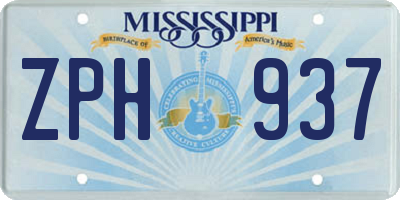 MS license plate ZPH937