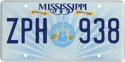 MS license plate ZPH938