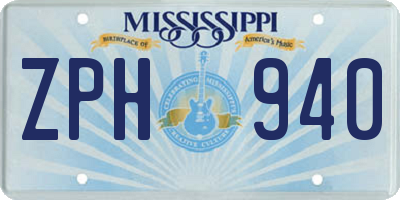 MS license plate ZPH940