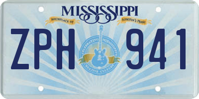 MS license plate ZPH941