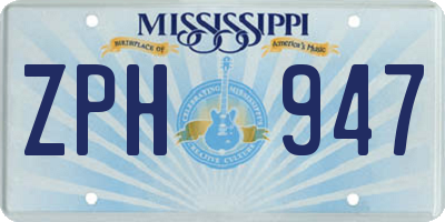 MS license plate ZPH947