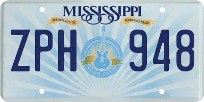 MS license plate ZPH948