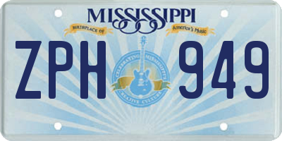 MS license plate ZPH949