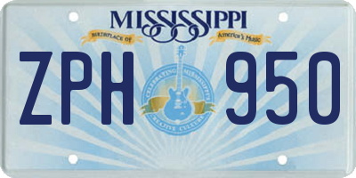 MS license plate ZPH950