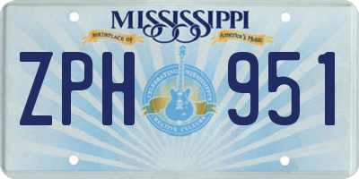 MS license plate ZPH951