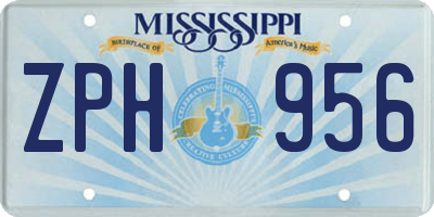 MS license plate ZPH956