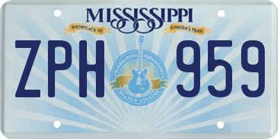 MS license plate ZPH959