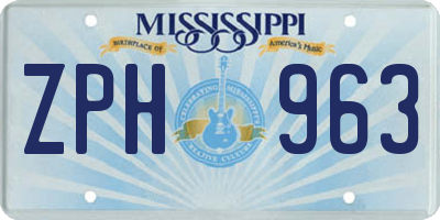 MS license plate ZPH963