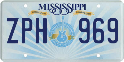 MS license plate ZPH969