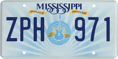 MS license plate ZPH971