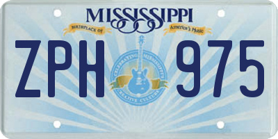 MS license plate ZPH975