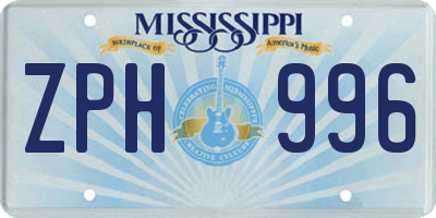 MS license plate ZPH996