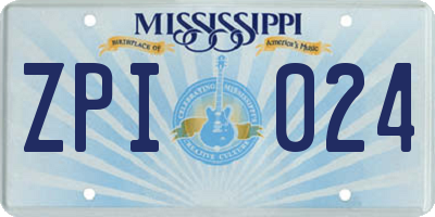 MS license plate ZPI024