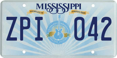 MS license plate ZPI042