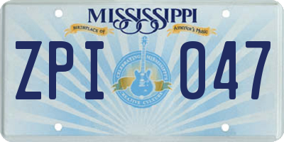 MS license plate ZPI047