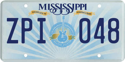 MS license plate ZPI048