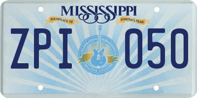 MS license plate ZPI050