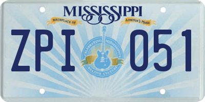 MS license plate ZPI051