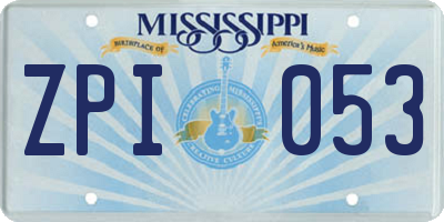 MS license plate ZPI053
