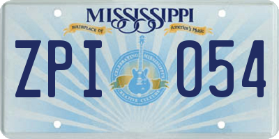 MS license plate ZPI054