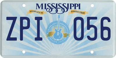 MS license plate ZPI056