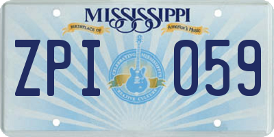 MS license plate ZPI059