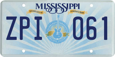 MS license plate ZPI061