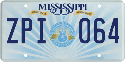 MS license plate ZPI064