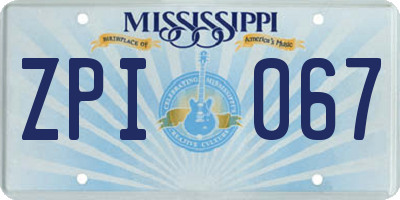 MS license plate ZPI067