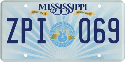 MS license plate ZPI069