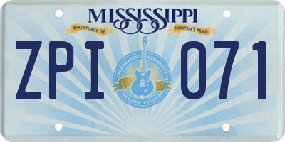 MS license plate ZPI071