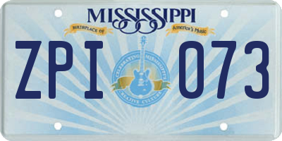 MS license plate ZPI073