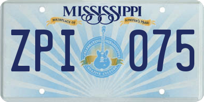MS license plate ZPI075