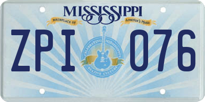MS license plate ZPI076